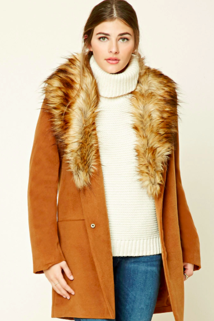 FOREVER 21 COAT WITH FUR